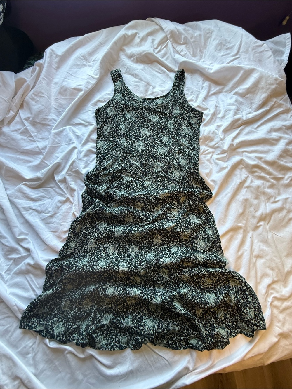 Vintage 90s Rabbit Rabbit Rabbit Designs Floral Maxi Dress